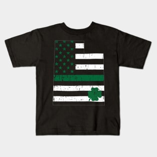 St Patricks Vintage Utah Irish USA Flag Kids T-Shirt